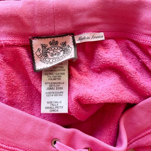 RARE Vintage Y2K Juicy Couture Pink Hooded Zip-Up Jacket + Matching Sweatpants - Picture 8 of 16
